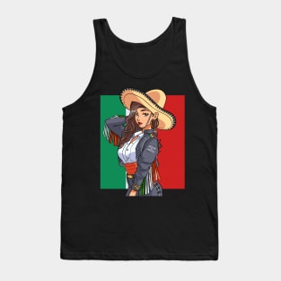 Mexican Girl Pride Mariachi Sombrero Viva Mexico Tank Top